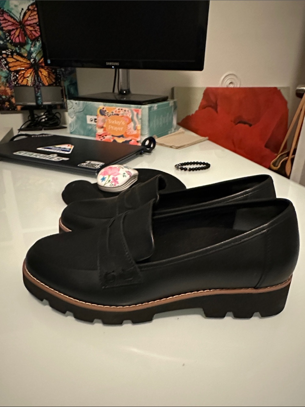 Vionic Black Leather Penny Loafers for Women - Picture 3 of 4